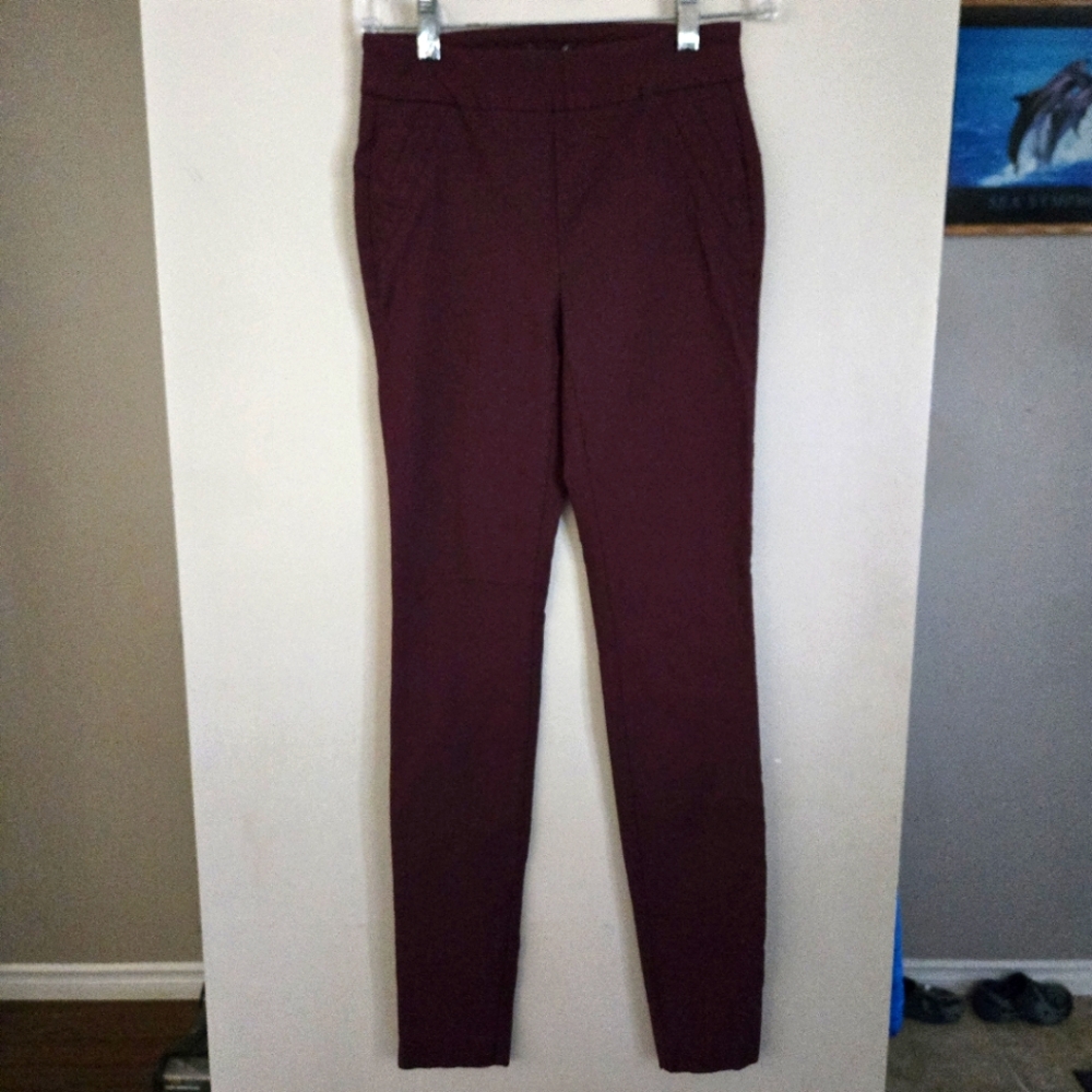 RW&Co Women's Burgundy Pants Office Small Pleated NWT